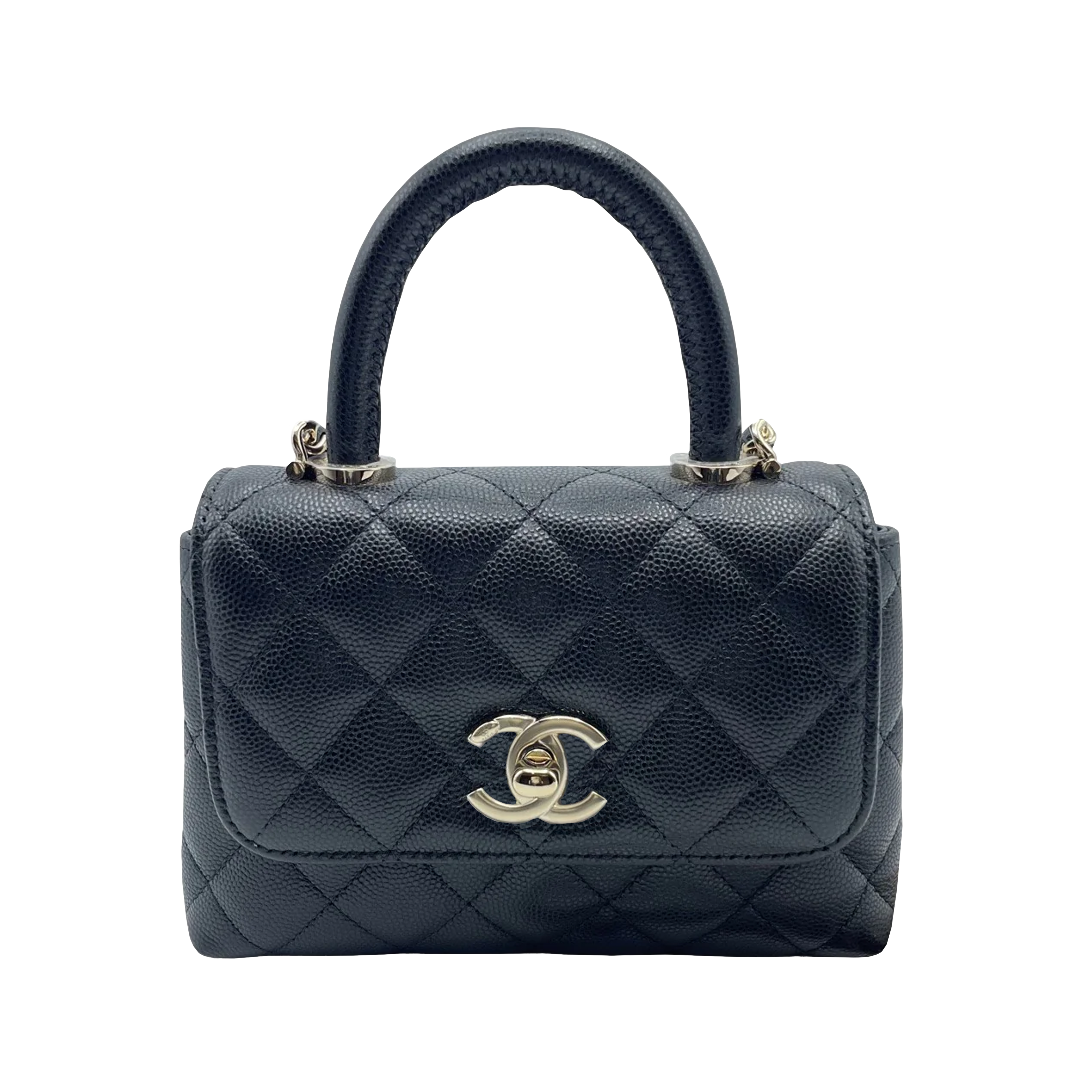 シャネル ココハンドル 14.5 ブラック キャビアスキン
