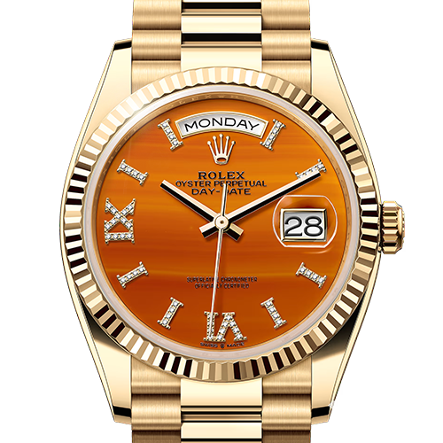 ロレックス デイデイト 128238A カーネリアン 36mm イエローゴールド