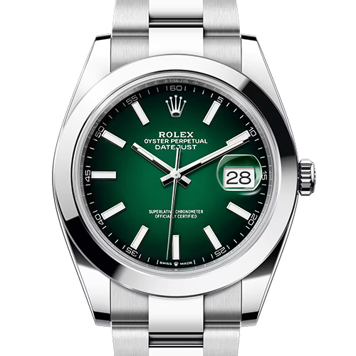 ロレックス デイトジャスト 126300 グリーンオンブレ 41mm ステンレススチール
