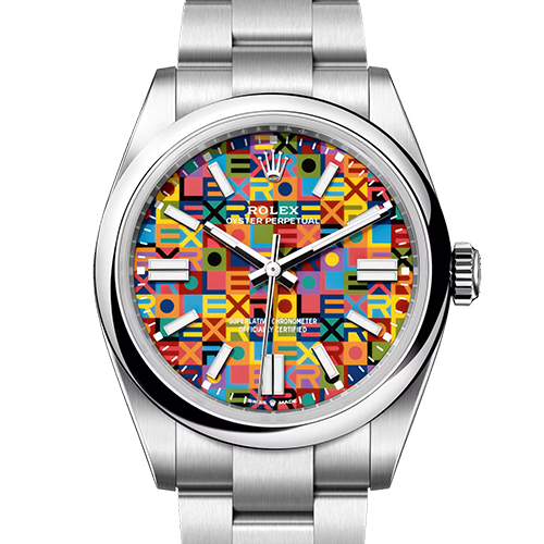 ロレックス オイスターパーペチュアル 134300 マルチカラー、ジュビリーモチーフ 41mm ステンレススチール
