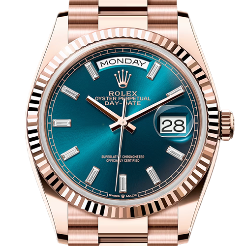 ロレックス デイデイト 128235 ブルーグリーン 36mm エバーローズゴールド