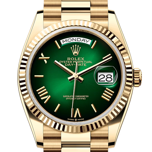 ロレックス デイデイト 128238 グリーンオンブレ 36mm イエローゴールド