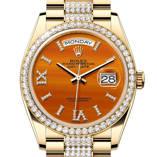 ロレックス デイデイト 128348RBR カーネリアン 36mm イエローゴールド
