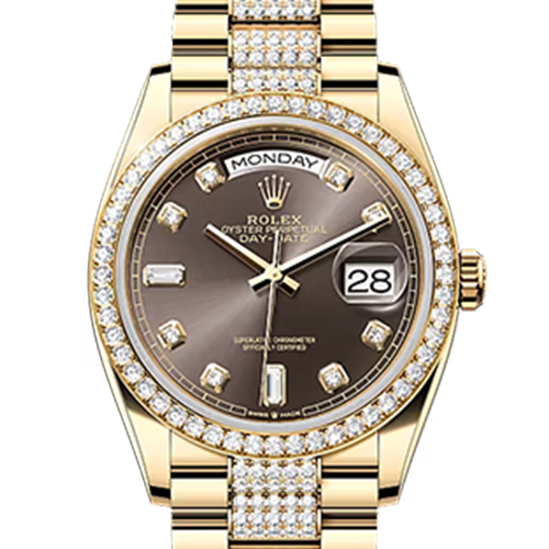 ロレックス デイデイト 128348RBR ダークグレー 36mm イエローゴールド