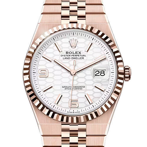 ロレックス ランドドゥエラー 127335 インテンスホワイト ハニカムモチーフ 40mm エバーローズゴールド