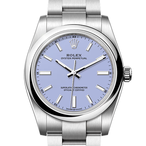 ロレックス オイスターパーペチュアル 124200 ラベンダー 34mm ステンレススチール