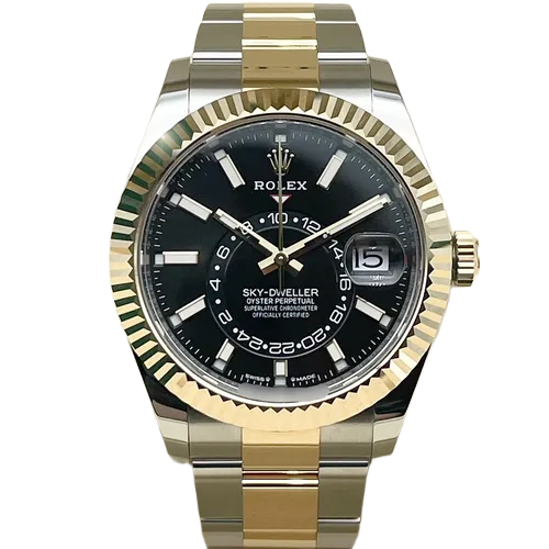 ロレックス スカイドゥエラー 336933 ブライトブラック 42mm ステンレススチール+イエローゴールド