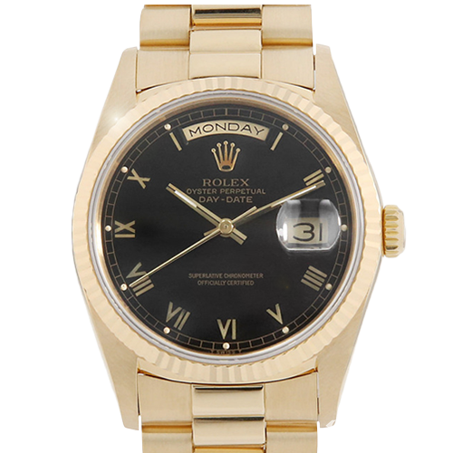 ロレックス デイデイト 18238 オニキス 36mm イエローゴールド