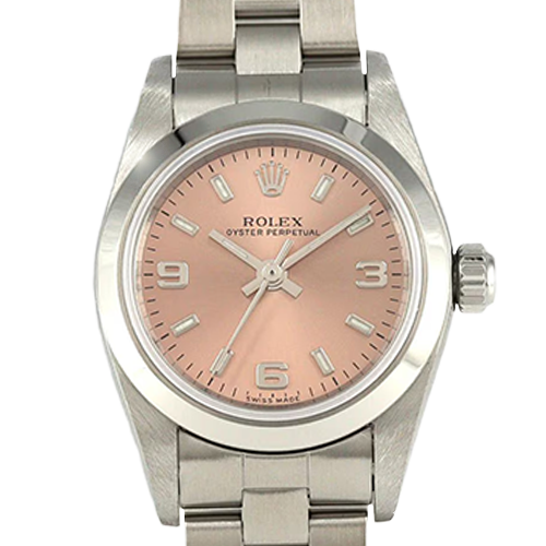 ロレックス オイスターパーペチュアル 76080 ピンク 24mm ステンレススチール