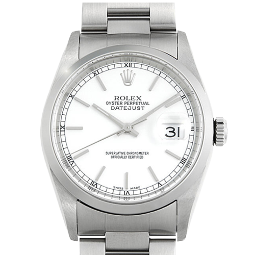 ロレックス デイトジャスト 16200 ホワイト 36mm ステンレススチール