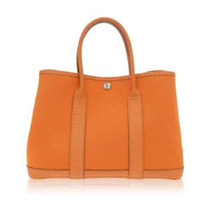 【2023年06月】エルメス ガーデンパーティー□I刻印 30 トワルオフィシェブッフル オレンジ 中古品