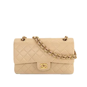 【2025年06月】シャネル マトラッセWフラップ W25 ラムスキン ベージュ 中古美品