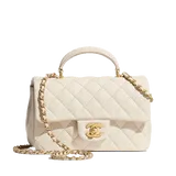 シャネル トップハンドル  ホワイト ラムスキン H12×W20×D6