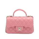 シャネル トップハンドル  ピンク ラムスキン H12×W20.5×D8.5