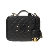 シャネル トップハンドル  ブラック キャビアスキン H15.5×W20×D6