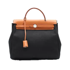 エルメス エールバッグ エールバッグ30//キャンバス×レザー/ブラック/新品