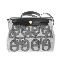 エルメス エールバッグ エールバッグ30//トワルアッシュ/ブルーロワイヤル/新品