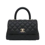 シャネル ココハンドル  ブラック キャビアスキン H14×W24×D10