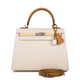 エルメス ケリー  ナタ/ジョーヌプッサン/セサミ ヴォーエプソン 25