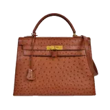 エルメス ケリー  ブラウン オーストリッチ W32