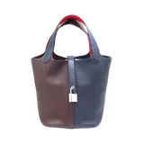 エルメス ピコタンロック  ブラウン系×ネイビー系 レザー 2PM