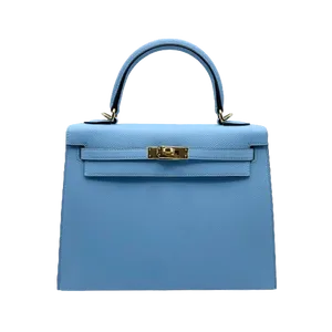 【2024年01月】エルメス ケリーゴールド金具　B刻印 25 ヴォーエプソン セレスト 未使用品