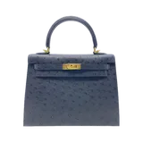 エルメス ケリー  ノワール オーストリッチ 25