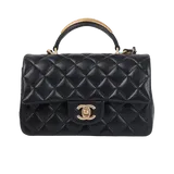 シャネル マトラッセ  ブラック ラムスキン 20