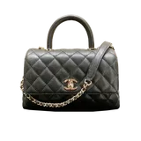 シャネル ココハンドル A92990 ブラック キャビアスキン W24