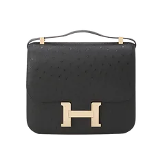 エルメス コンスタンス コンスタンス24//オーストリッチ/ブラック/新品