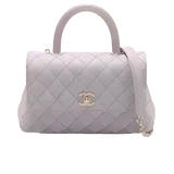 シャネル ココハンドル  ライトパープル キャビアスキン 24