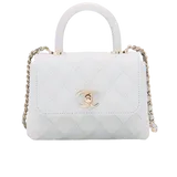 シャネル ココハンドル  ライトブルー キャビアスキン 14.5