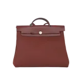 エルメス エールバッグ  ブラウン キャンバス×レザー MM