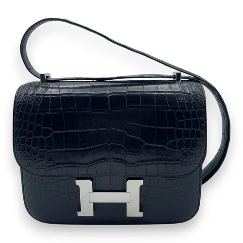 ミニ 18 アリゲーターマット ノワール シルバー金具