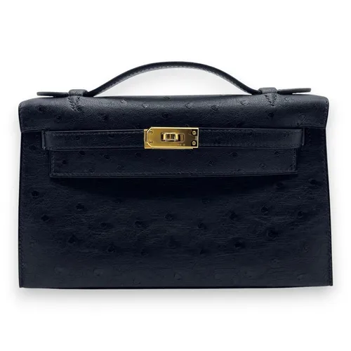 22 オーストリッチ ノワール ゴールド金具