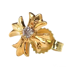 クロムハーツ CHプラス スタッドピアス withダイヤモンド/ゴールド 22K/新品