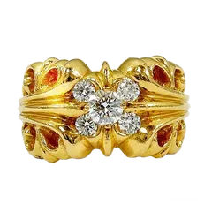 クロムハーツ K&T リング 5ダイヤカスタム /ゴールド 22K/中古