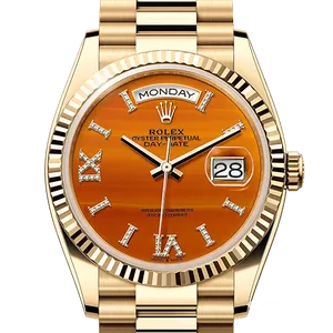 【2025年12月】ロレックス デイデイト 128238A イエローゴールド 36mm カーネリアン 未使用品