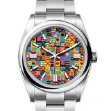 ロレックス オイスターパーペチュアル 126000 マルチカラー、ジュビリーモチーフ ステンレススチール 36mm