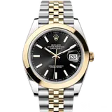 ロレックス デイトジャスト 126303 ブライトブラック ステンレススチール+イエローゴールド 41mm