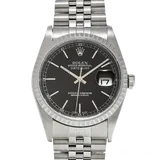 ロレックス デイトジャスト 16220 ブラック ステンレススチール 36mm