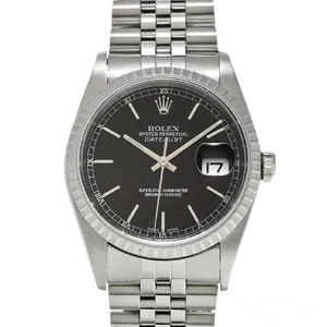 【2026年05月】ロレックス デイトジャストティファニーダブルネーム 16220 ステンレススチール 36mm ブラック 中古品