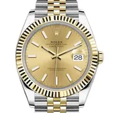 ロレックス デイトジャスト 126333 ブライトブラック ステンレススチール+イエローゴールド 41mm