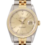 ロレックス デイトジャスト 16233 シャンパンゴールド ステンレススチール+イエローゴールド 36mm
