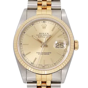 【2023年06月】ロレックス デイトジャスト 16233 ステンレススチール+イエローゴールド 36mm シャンパンゴールド 中古品