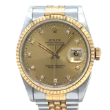 ロレックス デイトジャスト 16233G シャンパンゴールド ステンレススチール+イエローゴールド 36mm