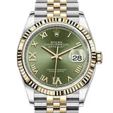 ロレックス デイトジャスト 126233 オリーブグリーン ステンレススチール+イエローゴールド 36mm