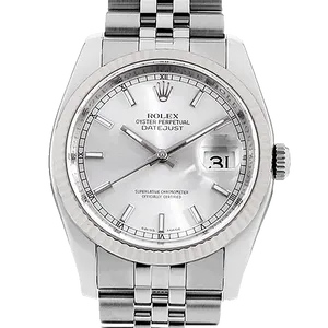 【2025年10月】ロレックス デイトジャスト 116234 ホワイトゴールド 36mm シルバー 中古品