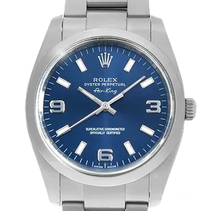【2024年01月】ロレックス エアキング 114200 ステンレススチール 34mm ブルーコンセントリック 中古品