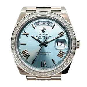 【2024年06月】ロレックス デイデイト 228396TBR プラチナ 40mm アイスブルー 未使用品